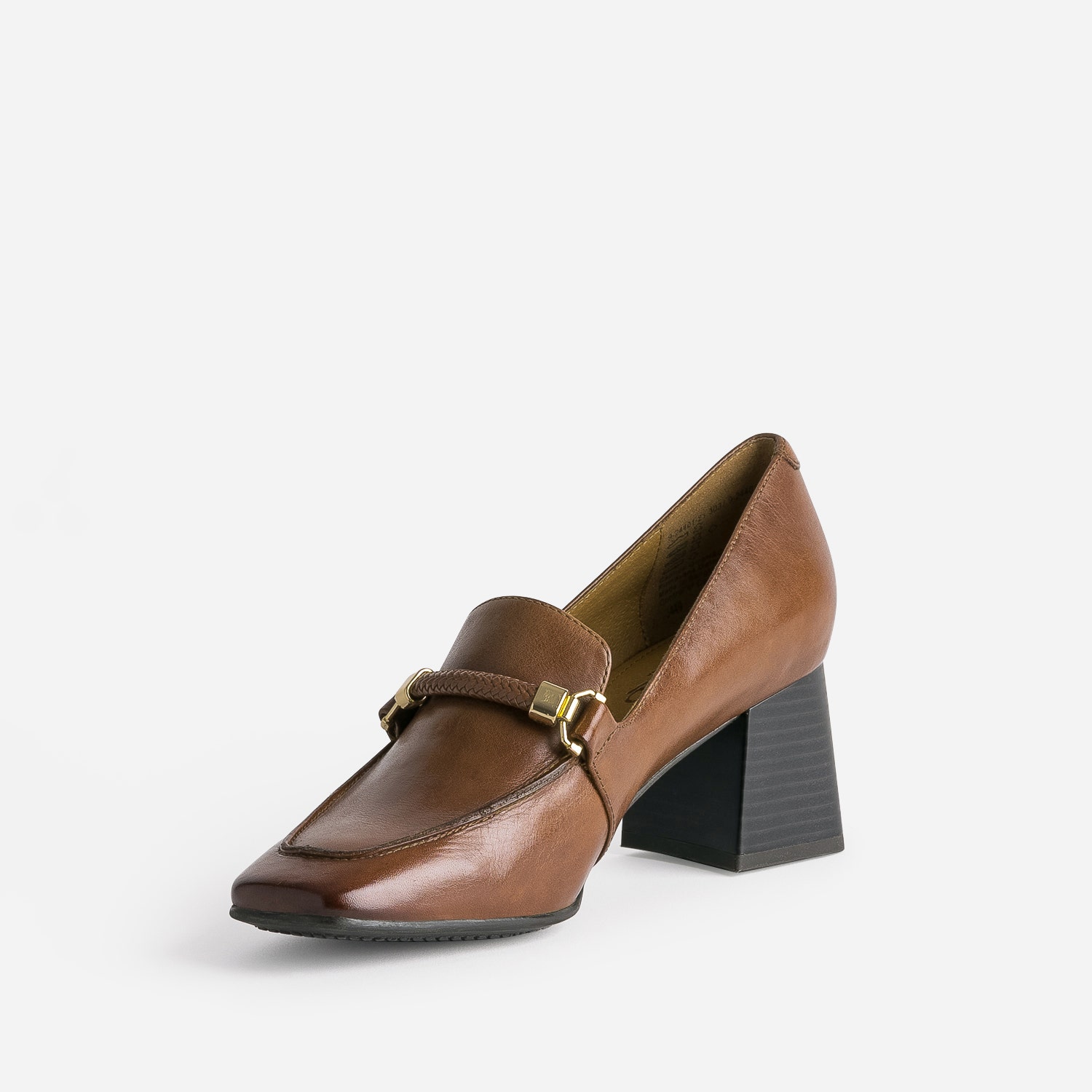 Mocassin à talon CAPRICE cognac en cuir