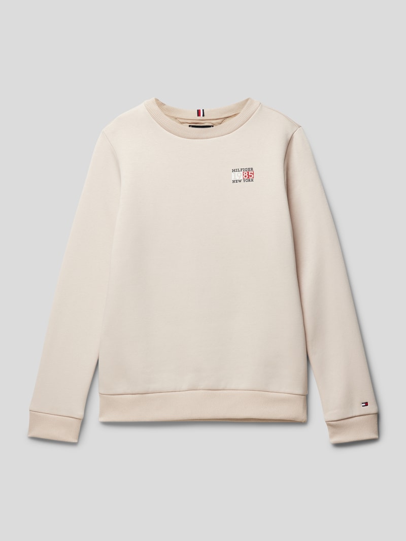 Sweatshirt mit Label-Print in sand