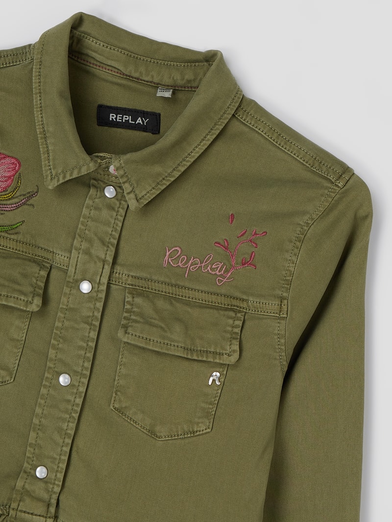 Kleid aus Baumwoll-Lyocell-Mix in khaki