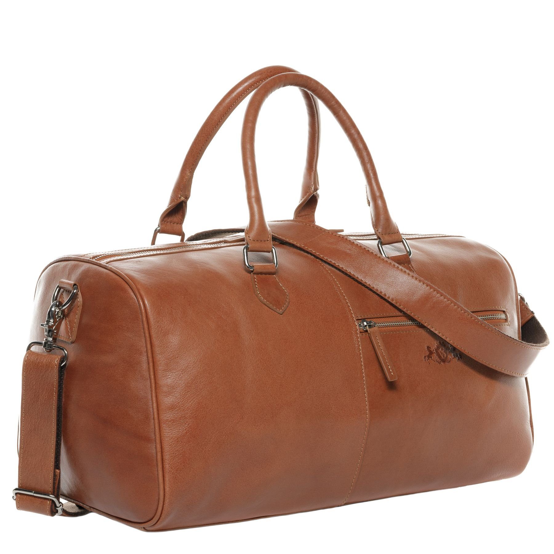 SID & VAIN Reisetasche Leder Weekender Unisex SEATTLE, Echtleder Reisegepäck für Damen & Herren, Sporttasche XL braun