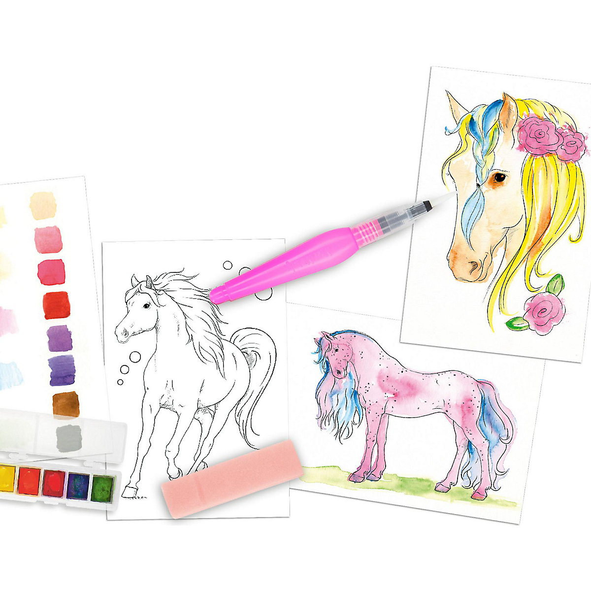 Miss Melody Water Colour Set, inkl. Farben, Pinsel & Schwamm