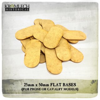 25mm x 50mm Flat Bases for Prone Models (1,5mm HDF) (25)