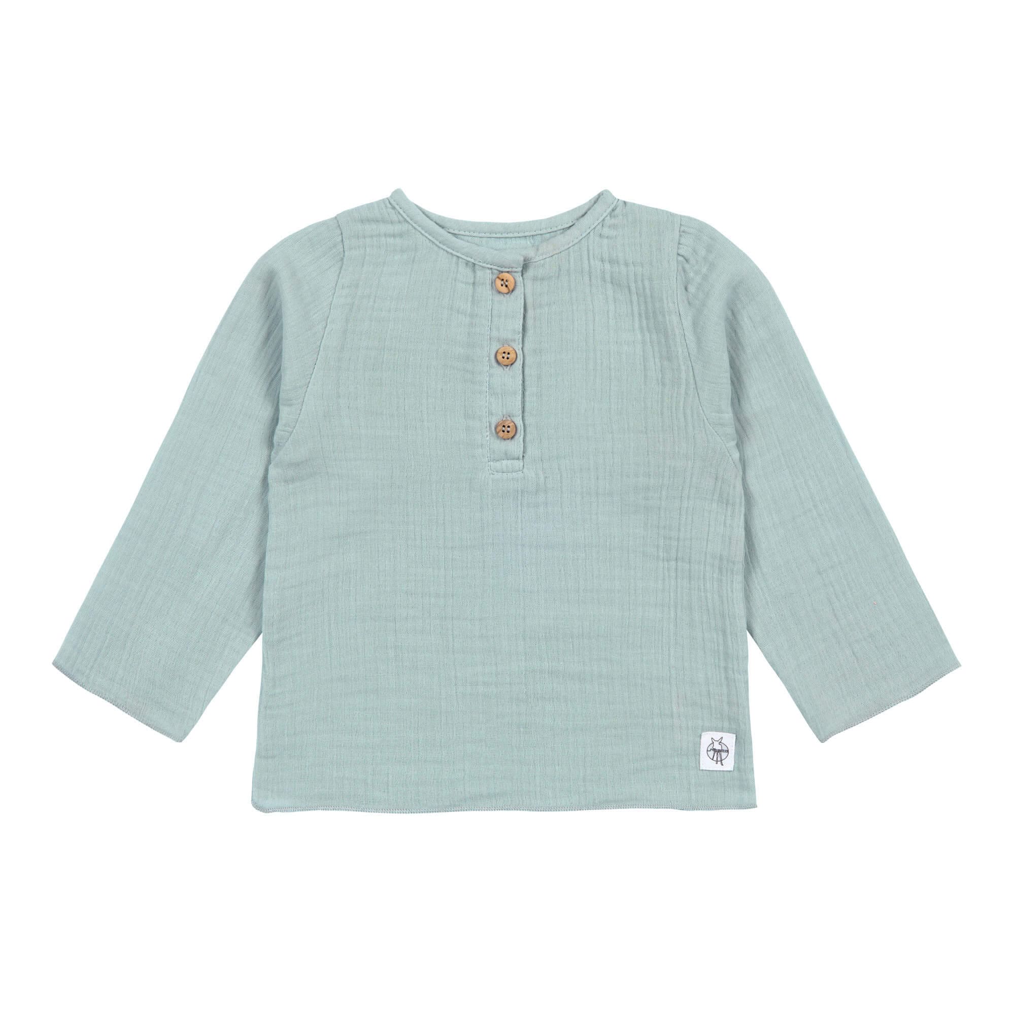 Musselin Langarmshirt - Bio Baumwolle, Silbergrau