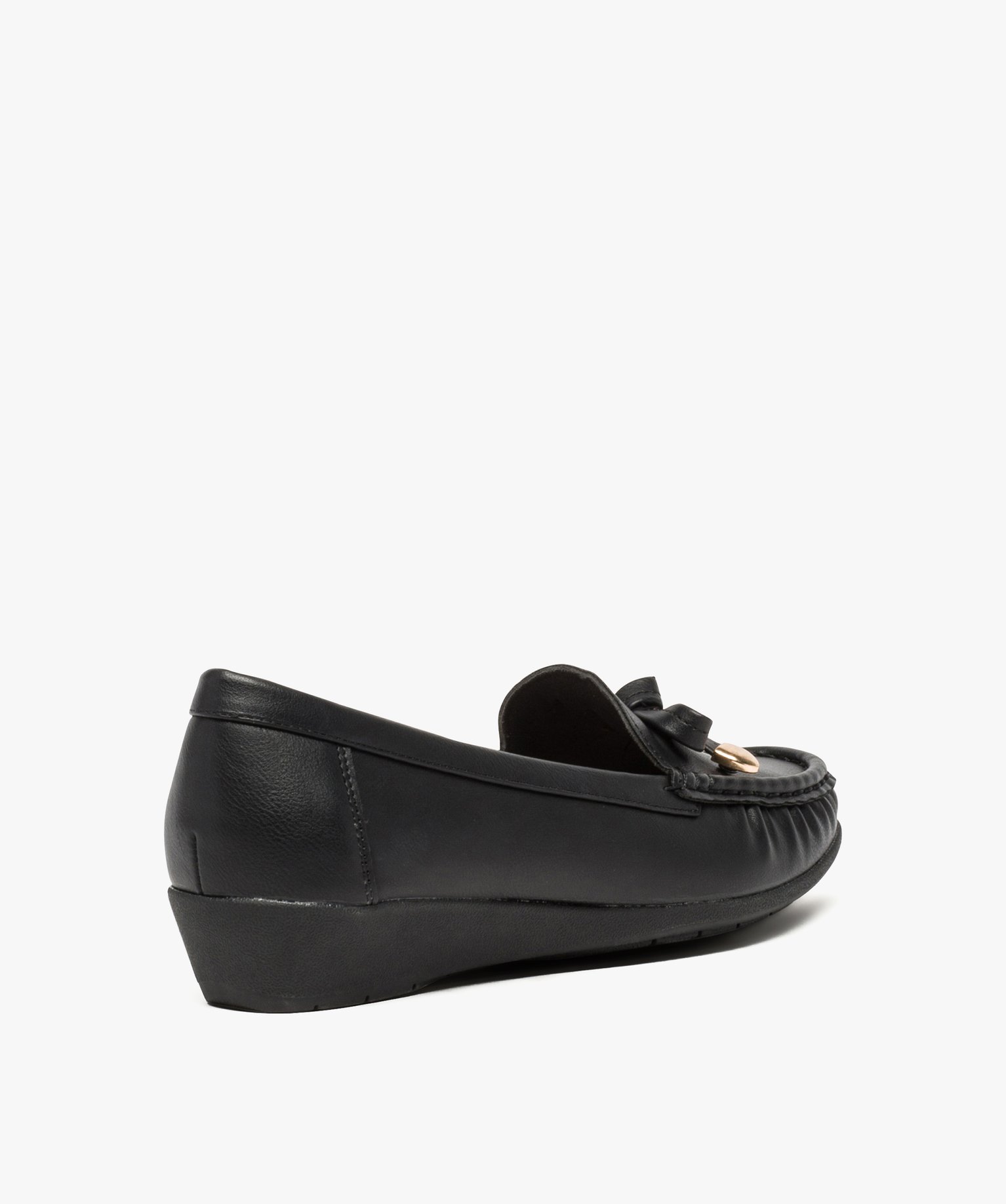 Mocassins confort unis à talon compensé femme noir | GEMO