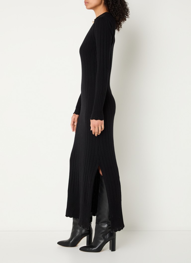 Fabienne Chapot Fine-knit maxi dress in wool blend with rib structure
