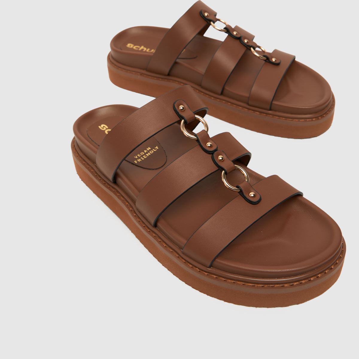 Sandale z debelim oprijemom Schuh Tana v rjavi barvi