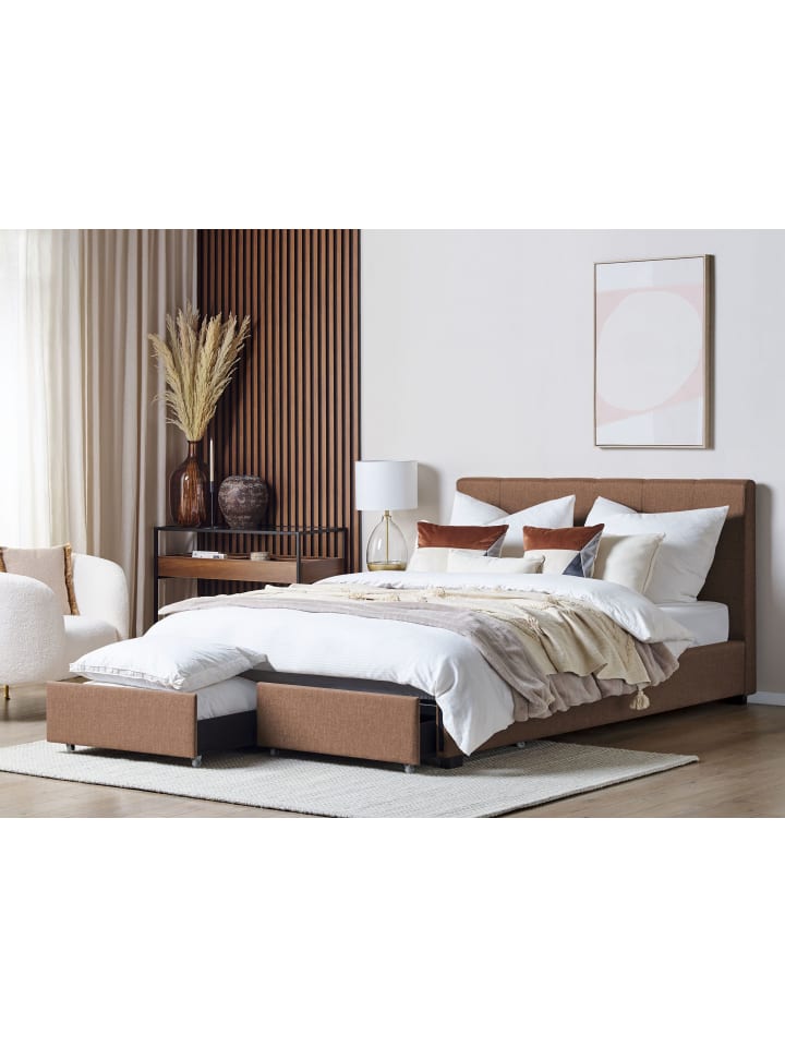 Beliani Doppelbett LA ROCHELLE in Braun - (W) 193 x (H) 109 x (L) 213 cm günstig kaufen onesize
