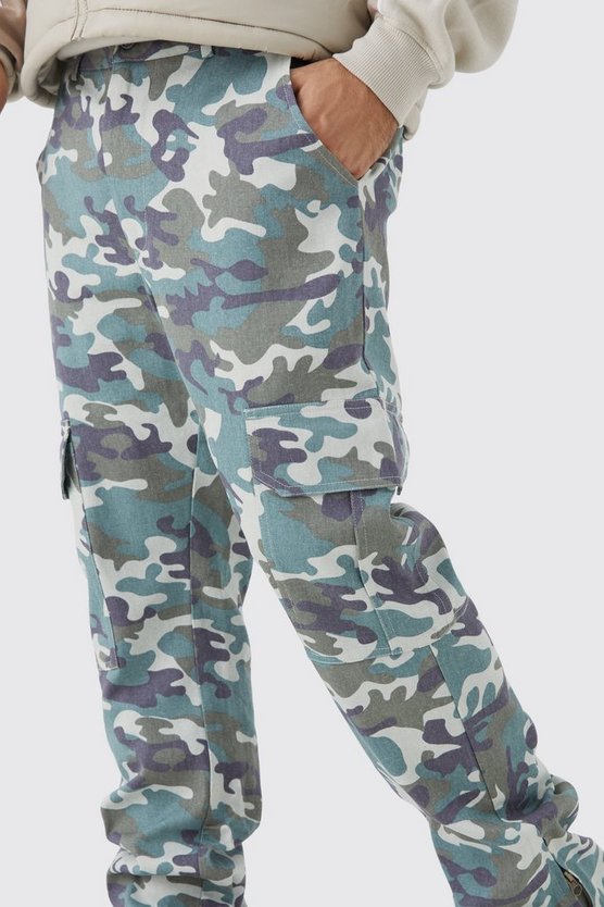 Slim-Fit Camouflage Schlaghose