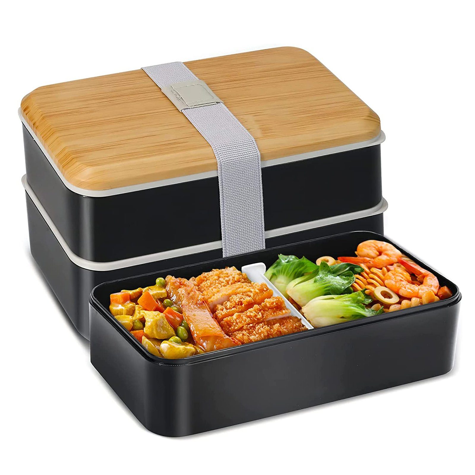 MDHAND Lunchbox 1400ml Brotdose mit Fächern für Kinder/Erwachsene, Kunststoff, (1-tlg), Mahlzeiten Brotdose mikrowellengeeignet