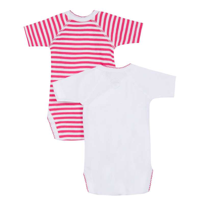 Lot 2 bodies bébé fille manches courtes Absorba