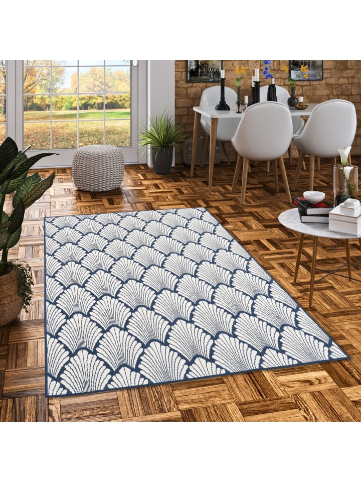 Pergamon In- und Outdoor Teppich Beidseitig Cape Cod Modern in Blau günstig kaufen