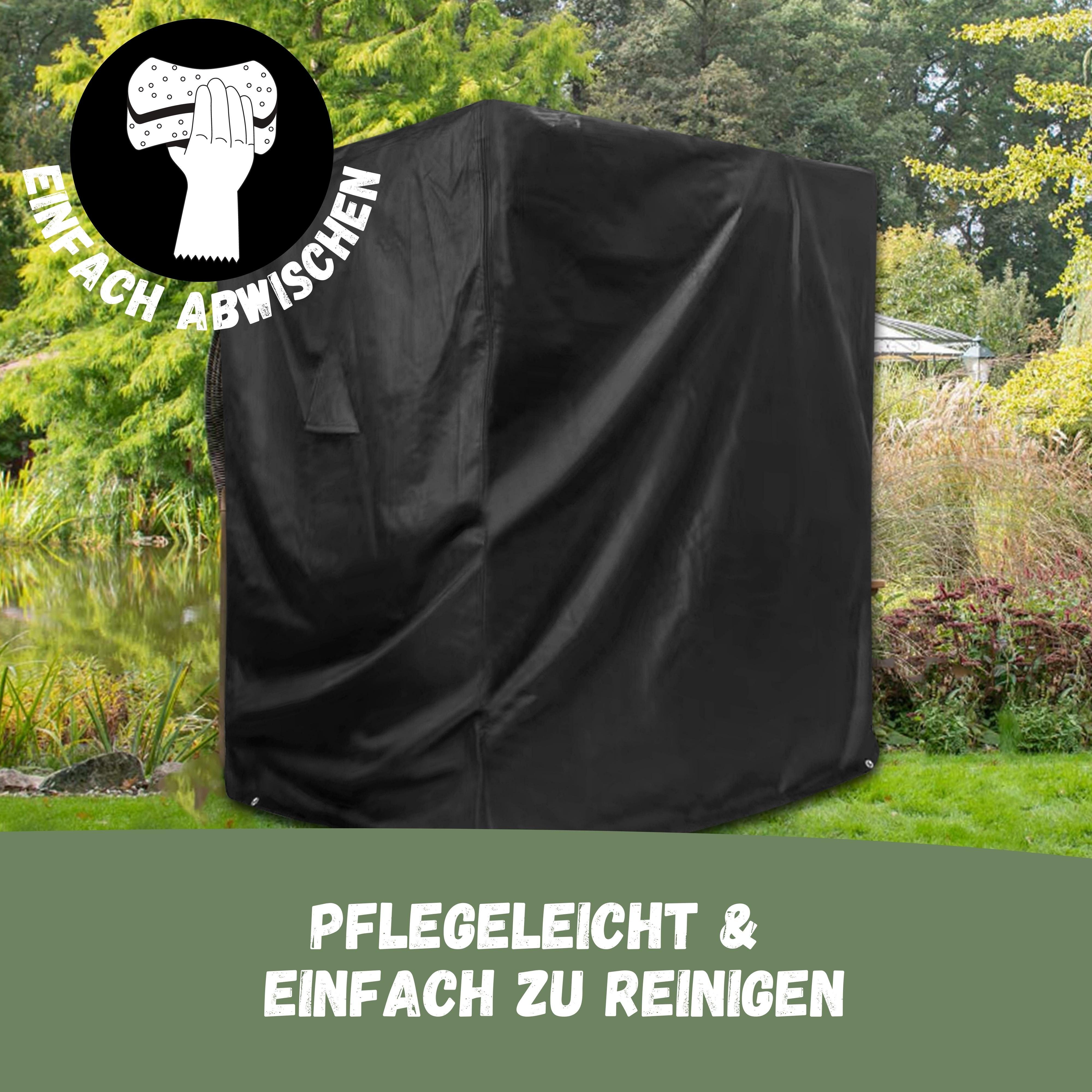 riijk Strandkorb-Schutzhülle Strandkorbhülle winterfest 600D Oxford Gewebe wasserdicht UV beständig, 135 cm breit, Gartenmöbel Abdeckung