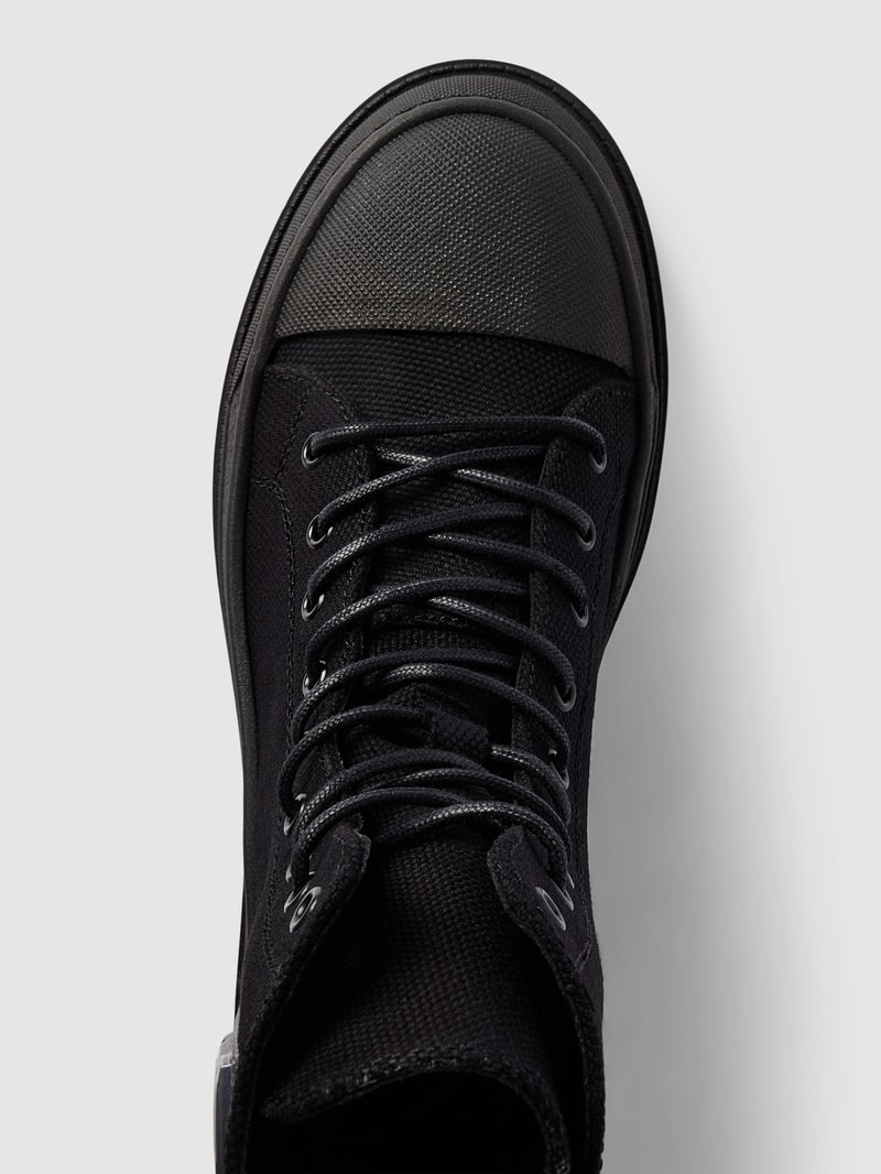 Schnürboots mit Label-Patch Modell 'CANVAS' in schwarz
