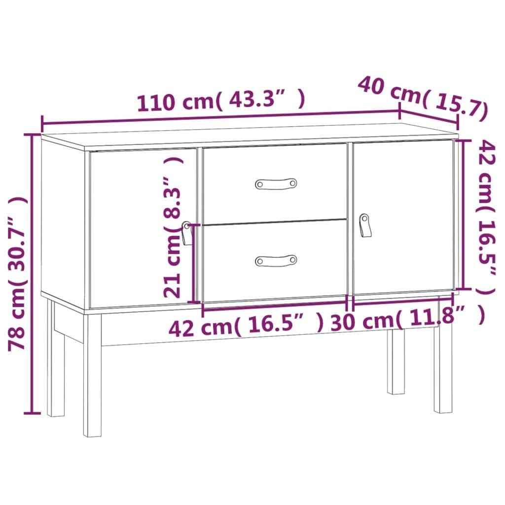 vidaXL Sideboard Sideboard 110x40x78 cm Massivholz Kiefer (1 St)