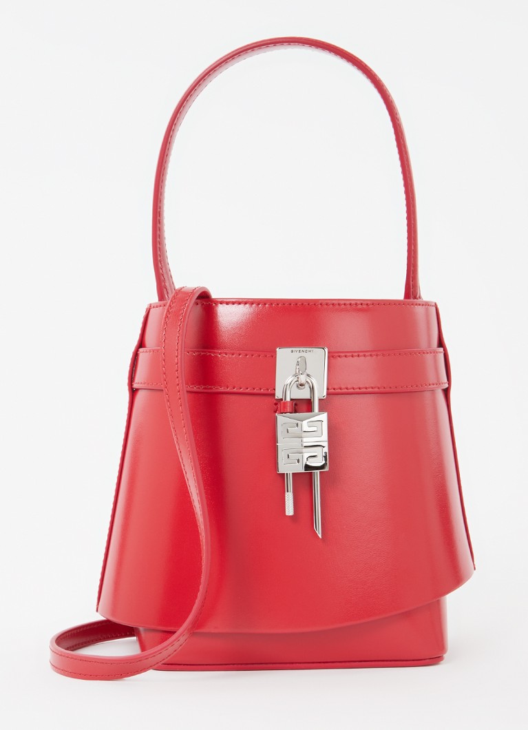 Torebka typu bucket Givenchy Shark Lock ze skóry cielęcej z odpinanym paskiem na ramię.