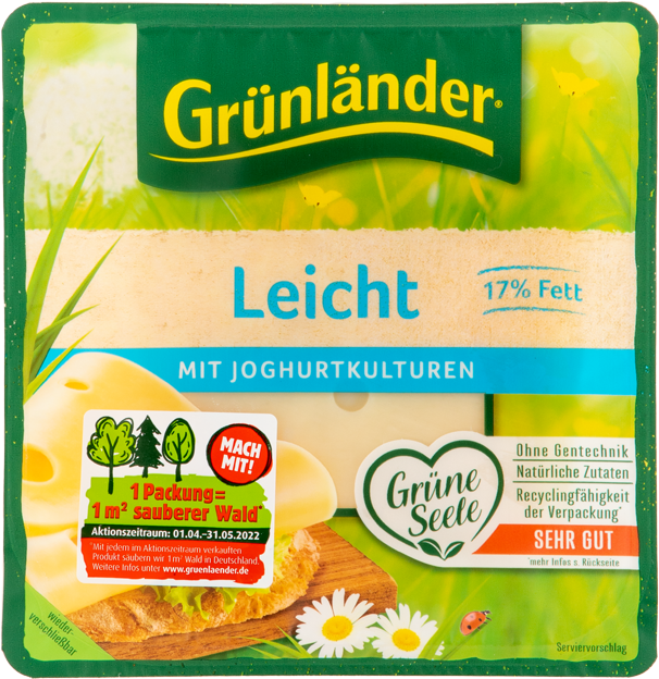 Grünländer Käse-Scheiben leicht 17%