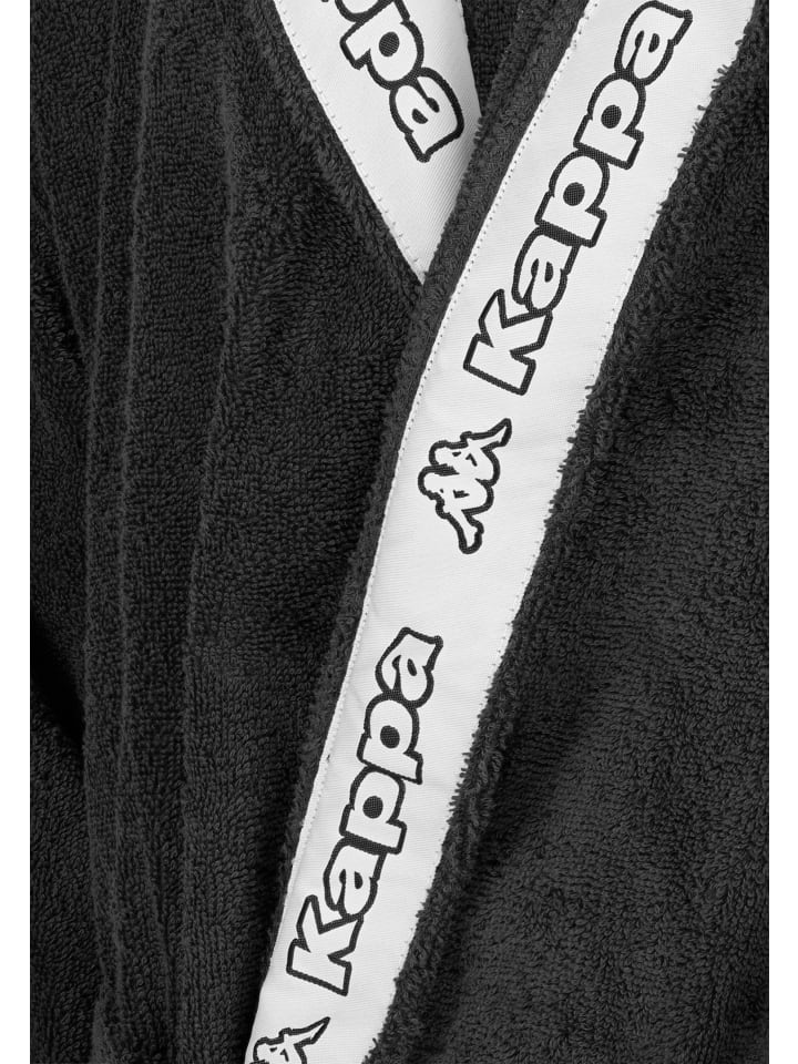 Kappa Bademantel Bathrobe Unisex in Schwarz günstig kaufen