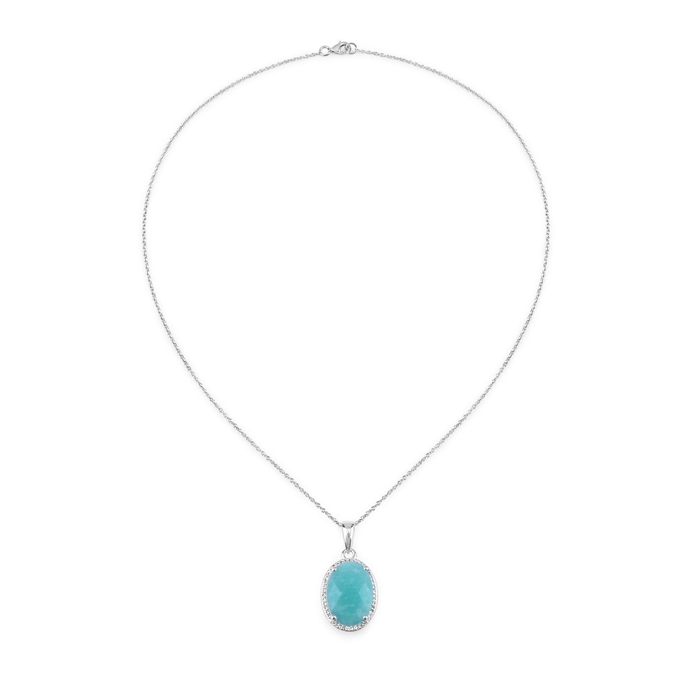 Rafaela Donata Chaîne Argent sterling Amazonite en Argent Bijoux