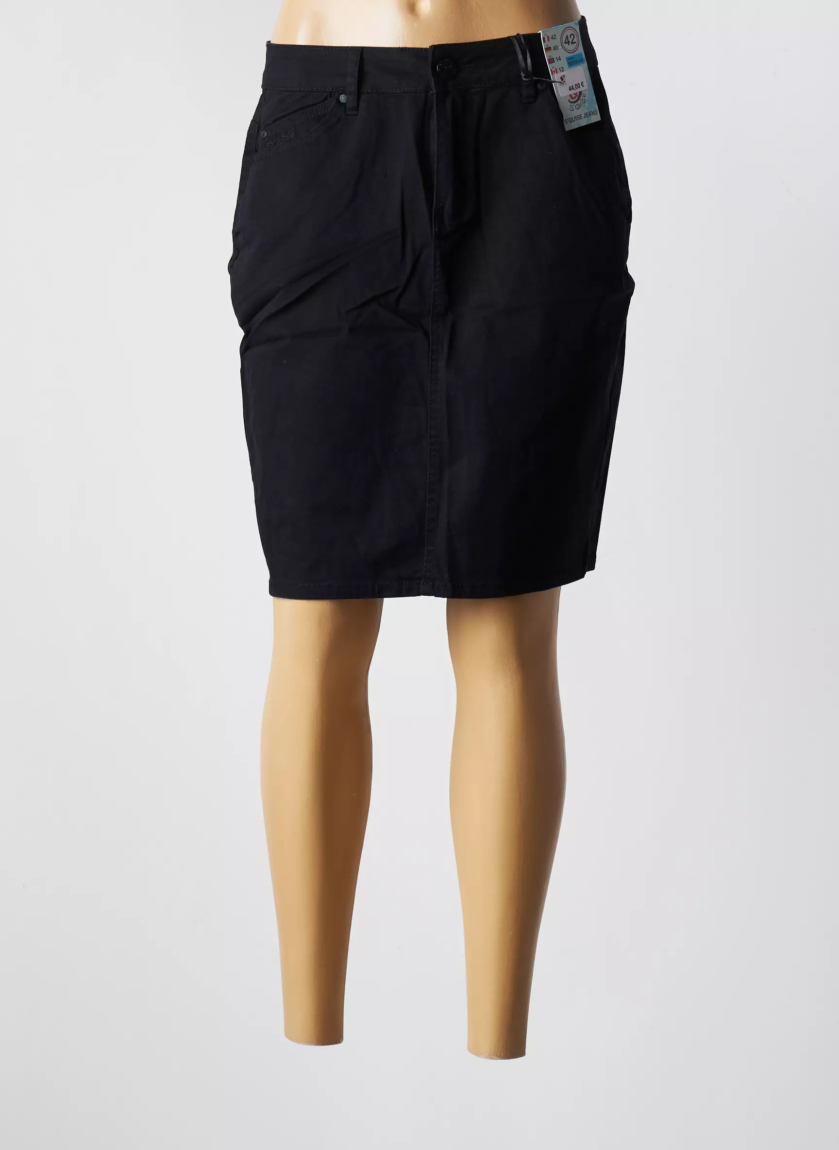S Quise Jupes Mi Longues Femme couleur noir