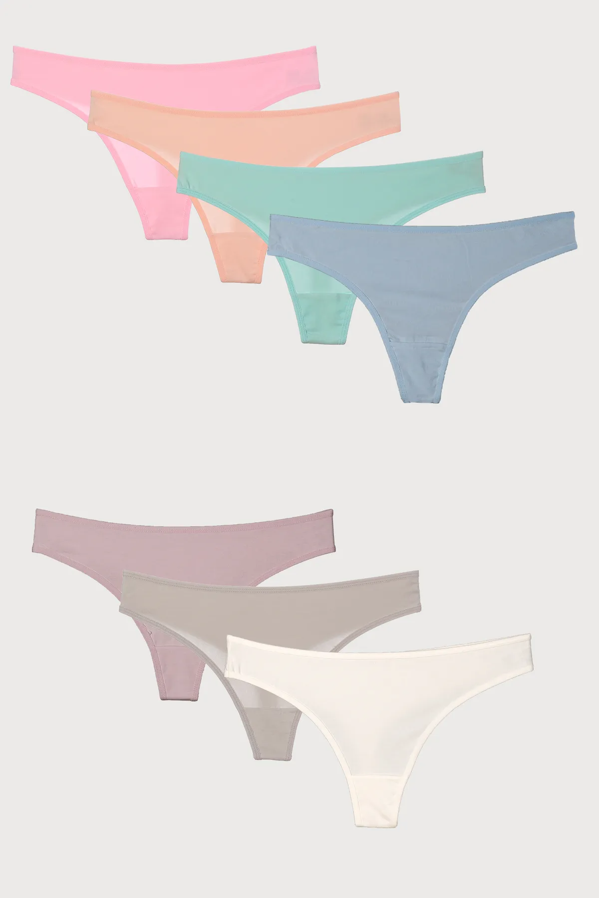 Nicoletta  Damen-Slips, Tangas, 7er-Pack, Lycra, Lachsfarben
