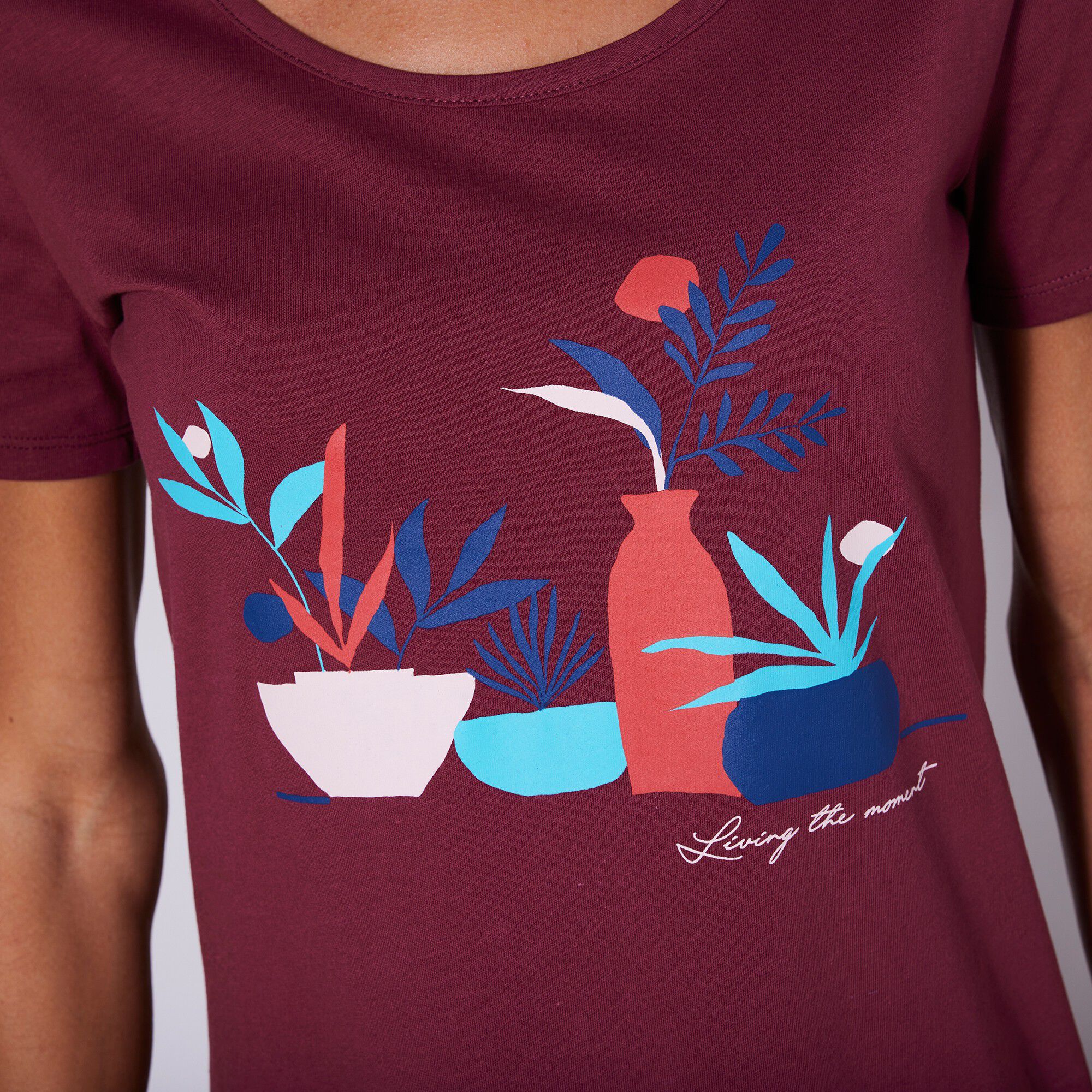 Chemise de nuit courte manches courtes imprimé « nature morte »