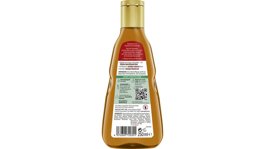 GUHL Bierdusche mit früh Kölsch kräftigendes Shampoo 250 ml