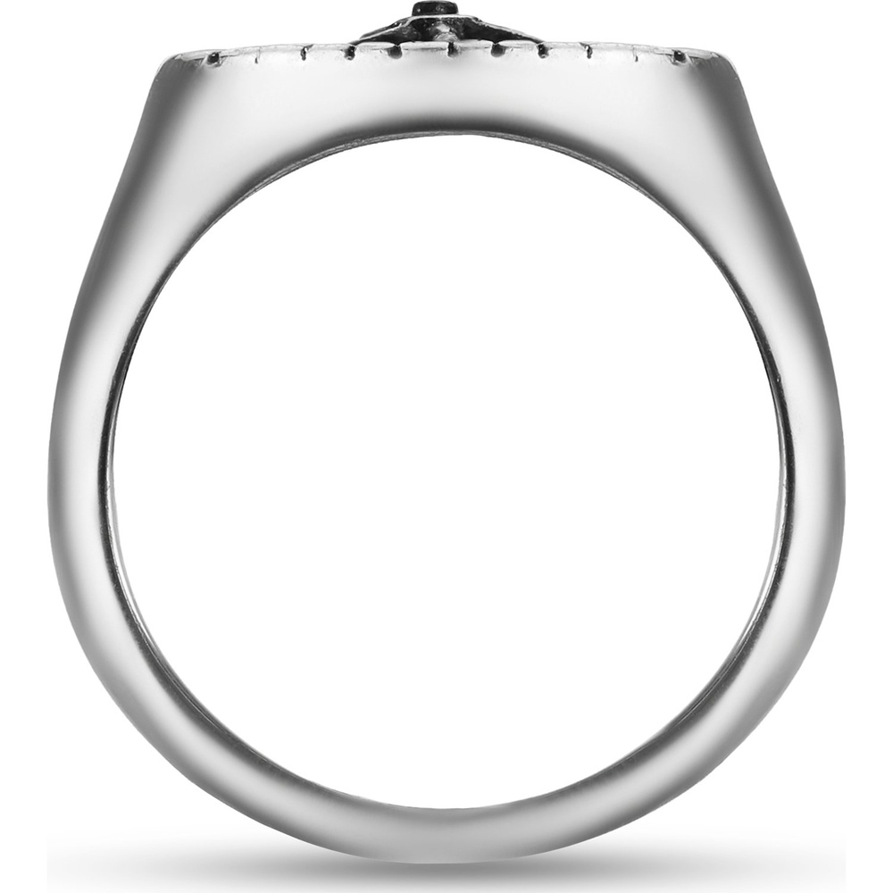 FAVS Bague pour hommes Acier inoxydable argent Bague