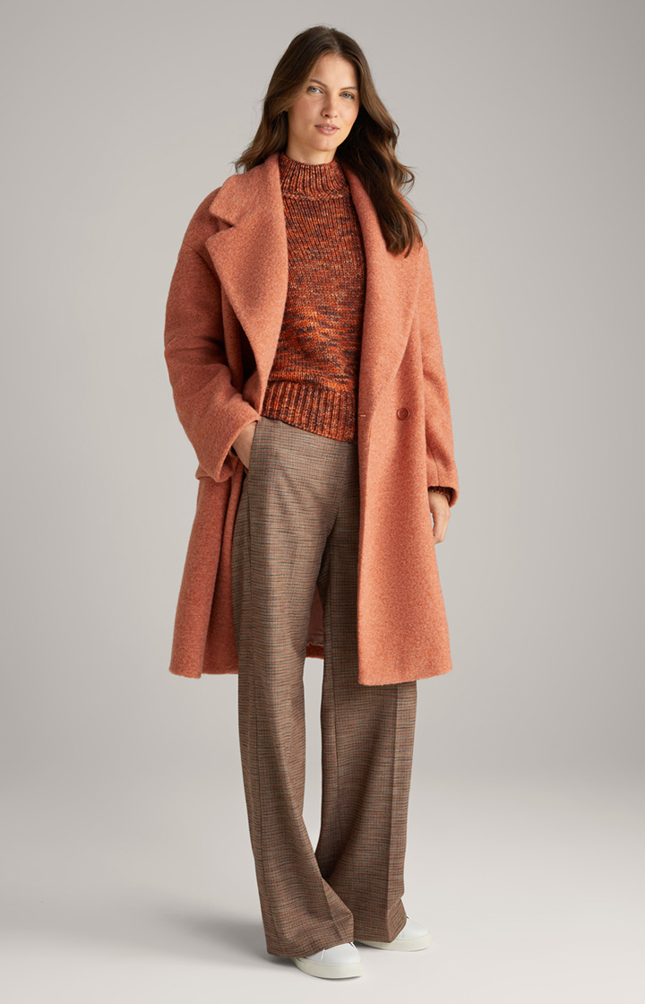 Marlene-Hose in orange/ schwarz/ beige kariert