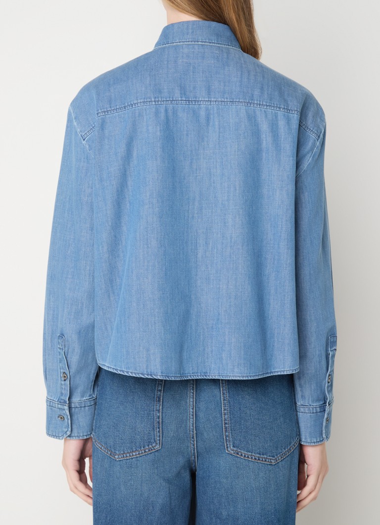 Camicetta MaxMara Clio in chambray con taschino sul petto