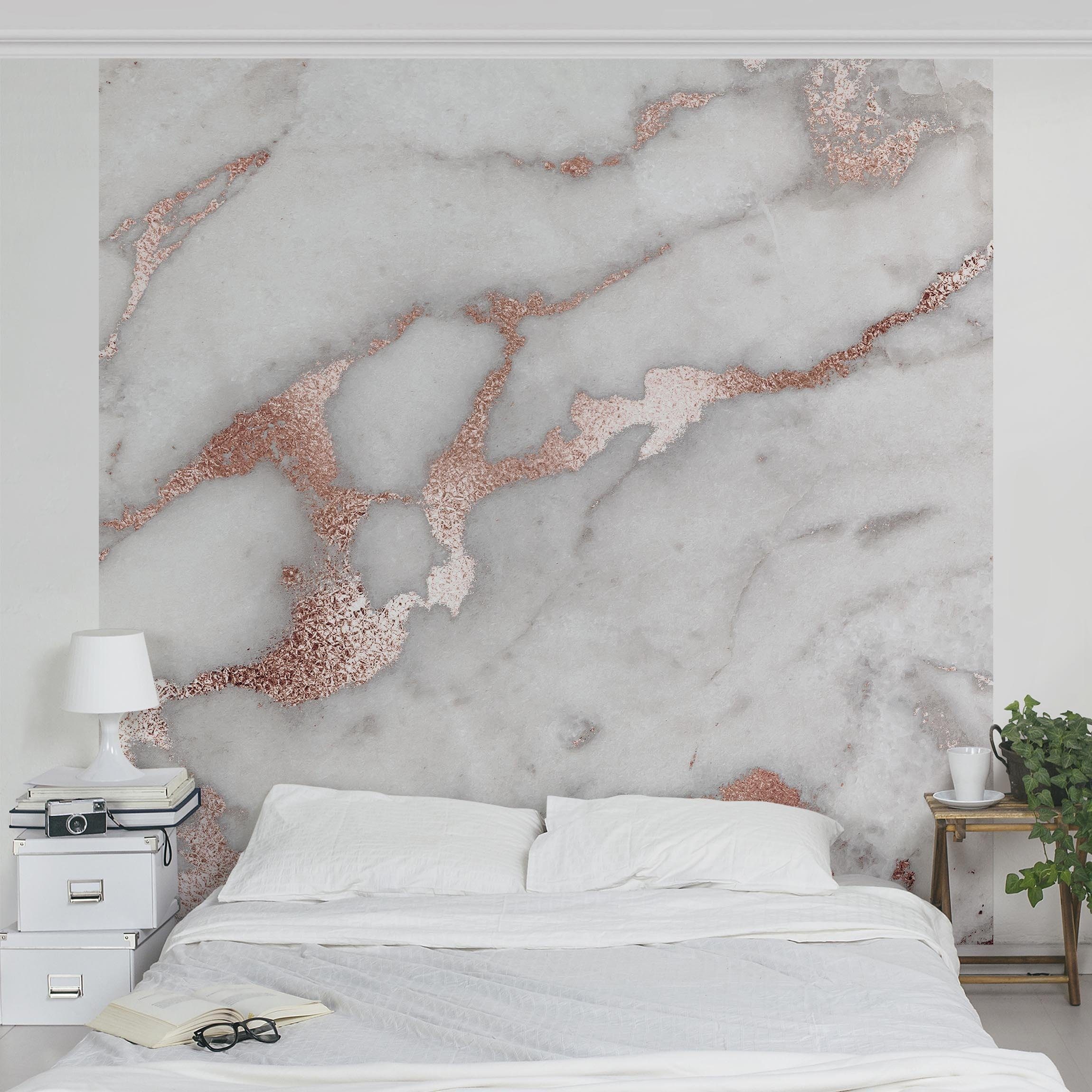 Bilderdepot24 Vliestapete Marmorn Marmoroptik Glitzer Steinoptik 3D-Effekt Industrial Modern, Glatt, Matt, (Inklusive Gratis-Kleister oder selbstklebend), Wohnzimmer Schlafzimmer Küche Flur Fototapete Motivtapete Wandtapete