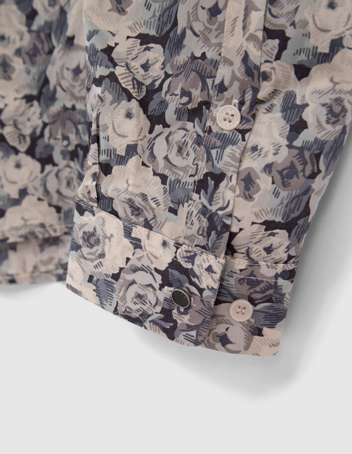 Chemise SLIM acier tissu Liberty roses Homme