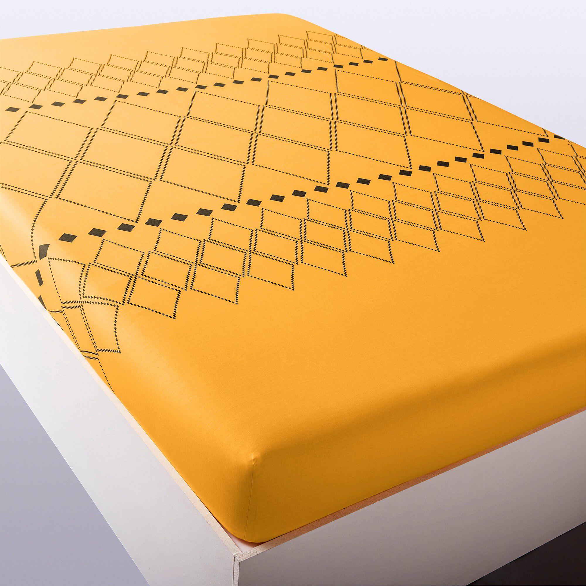 Linge de lit Massaï coton à motifs graphiques et finitions pompons