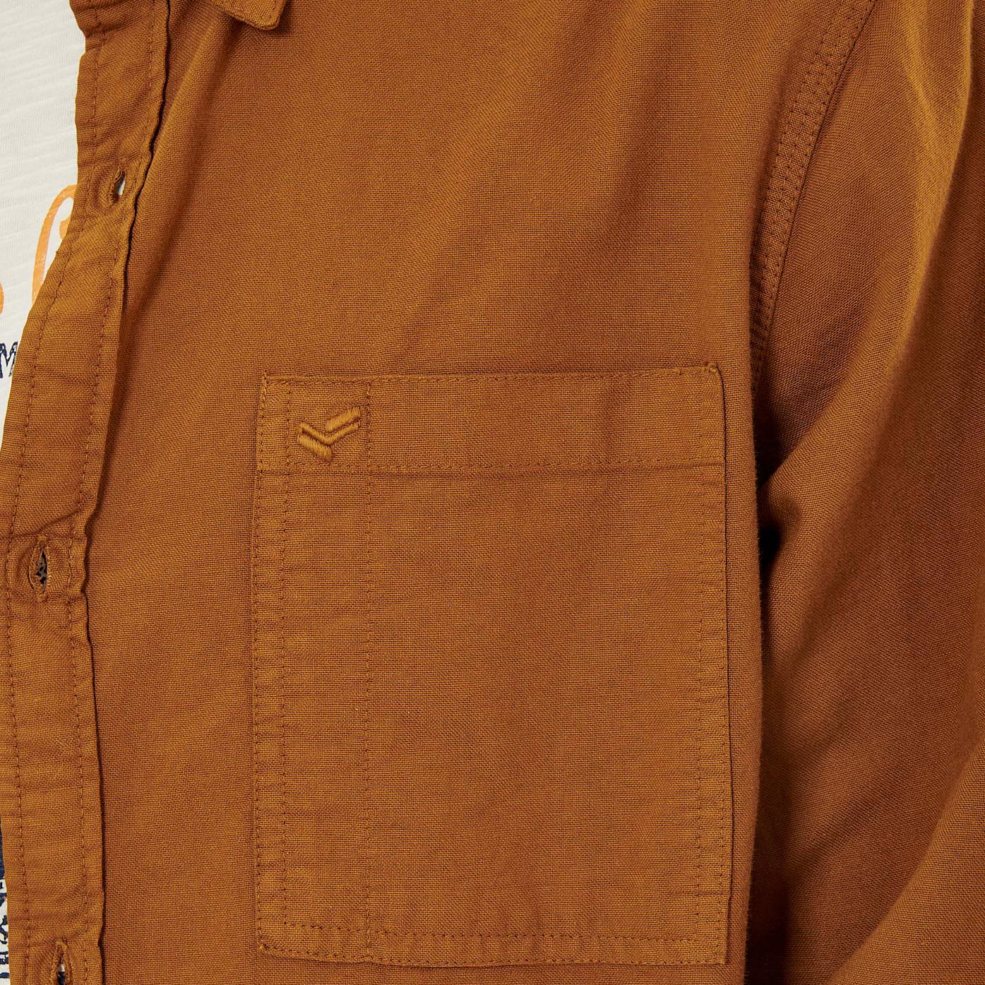 TOMEK  Chemise marron homme 100% coton bio