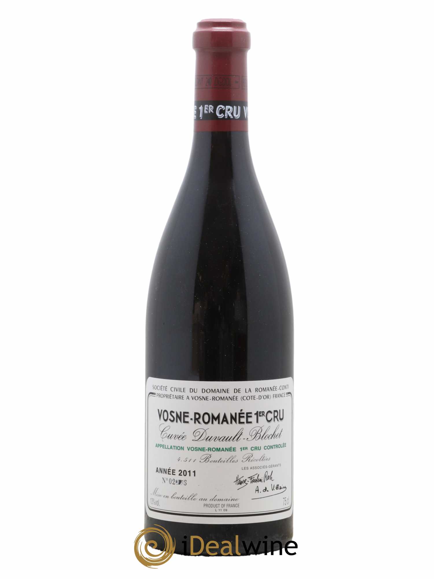 Vosne-Romanée 1er Cru Cuvée Duvault Blochet Domaine de la Romanée-Conti  2011 - Lot de 1 Bouteille