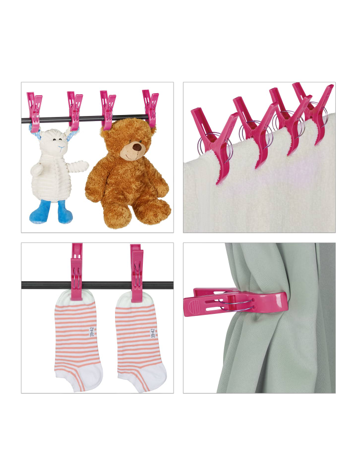 relaxdays 16 x Strandtuchklammern in Pink günstig kaufen onesize