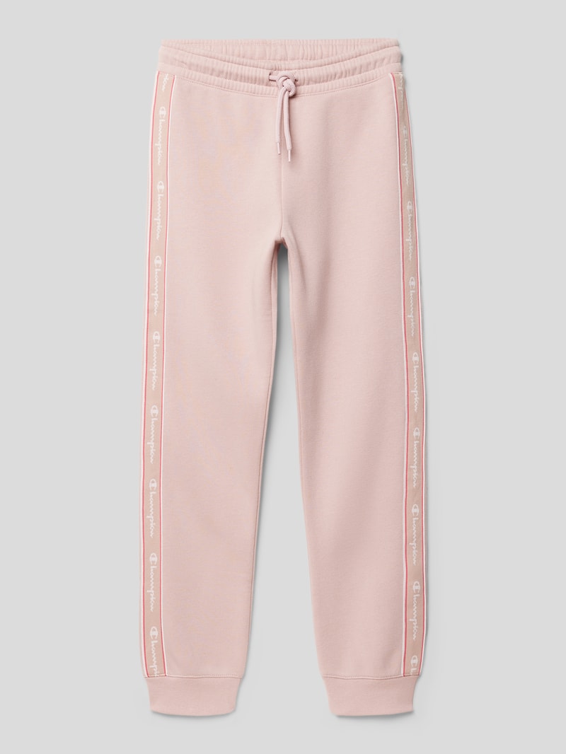 Sweatpants mit Galonstreifen in hellrosa