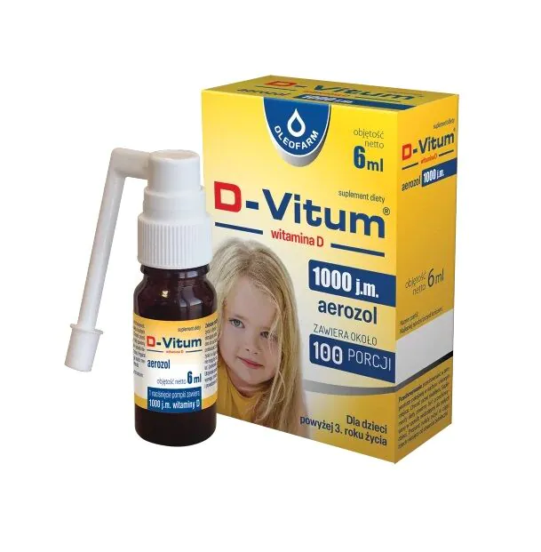 D-Vitum 1000 TV, vitaminas D vaikams nuo 3 metų ir suaugusiesiems, aerozolis