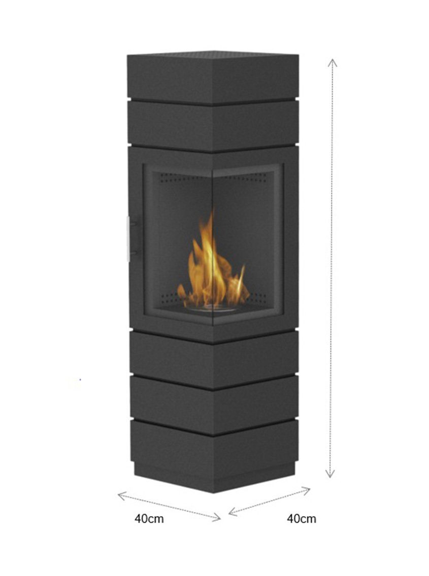 GLOW FIRE Echtfeuer-Dekokamin Ethanolkamin Glow Fire Mora Ofen, mit Heizfunktion durch Bio-Ethanol