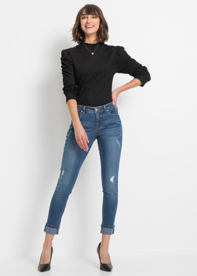 Jeans mit umgeschlagenem Bein