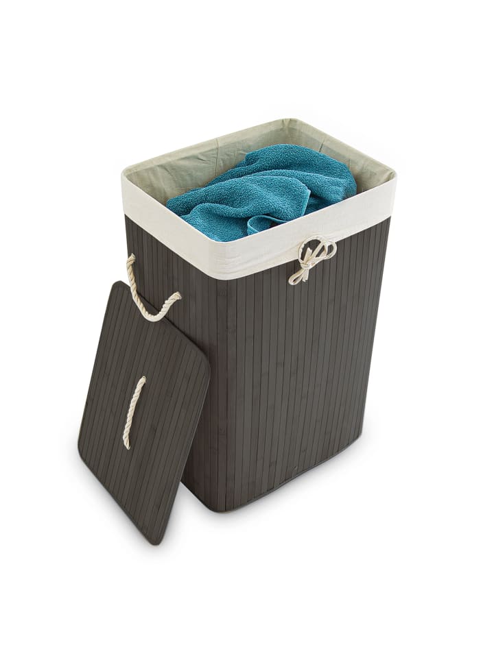 relaxdays Wäschekorb in Schwarz - (B)43,5 x (H)65,5 x (T)33,5 cm günstig kaufen onesize