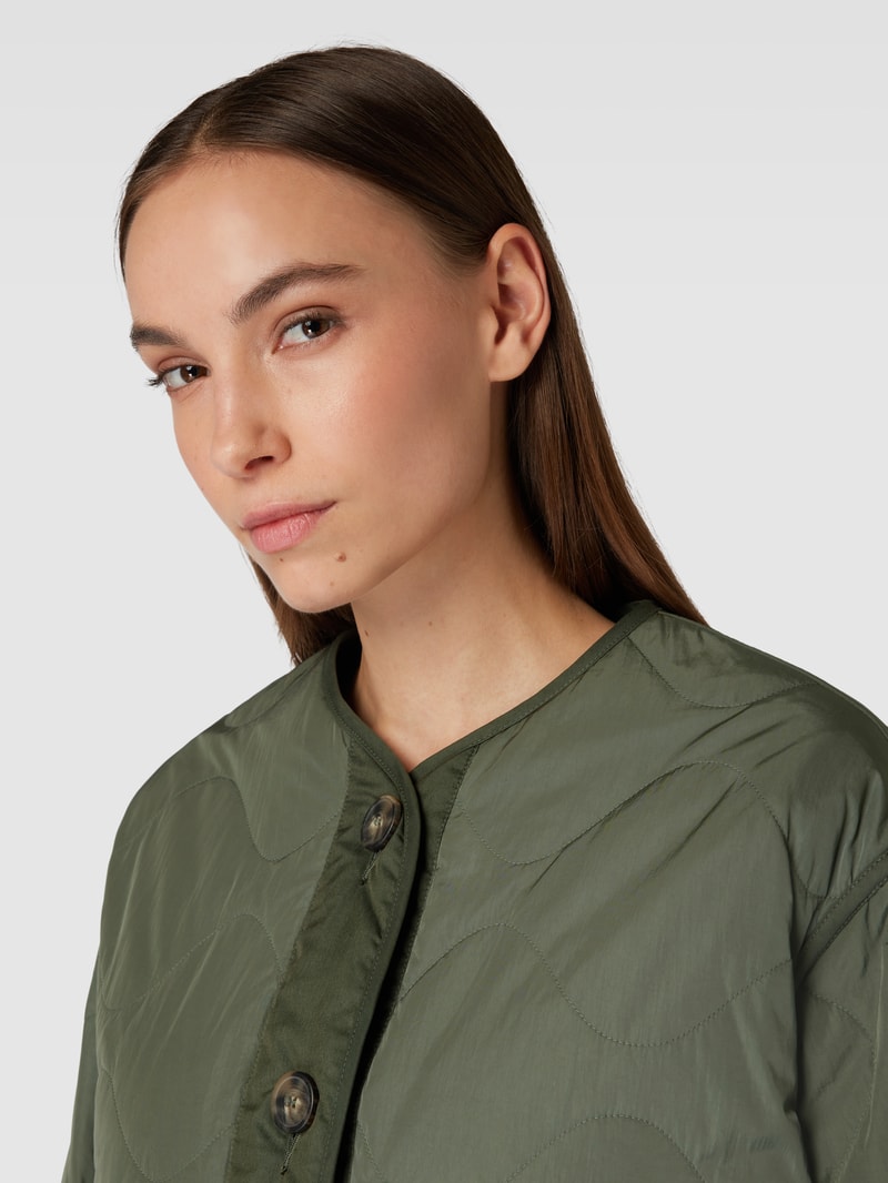 Jacke mit Ziernähten Modell 'UMBERTA' in khaki