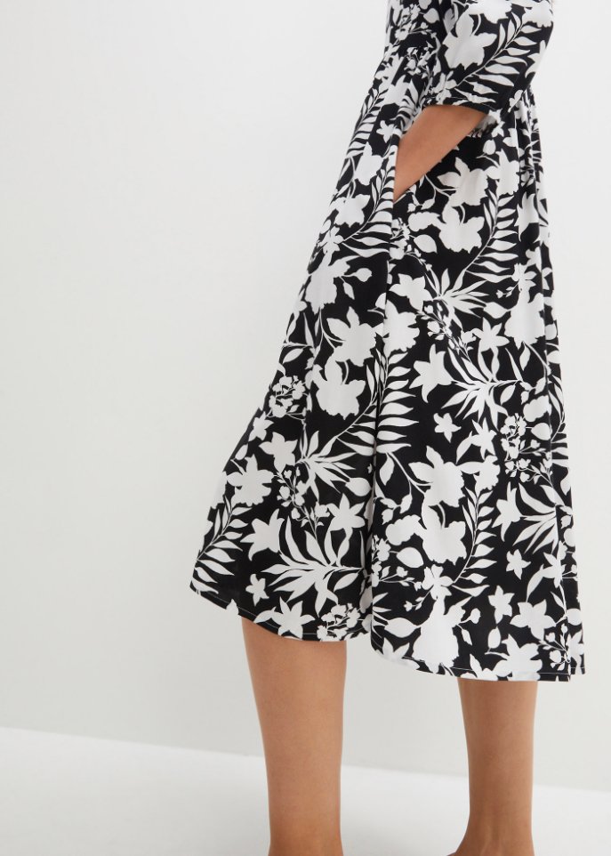 Midi-Kleid aus Viskose mit Taschen