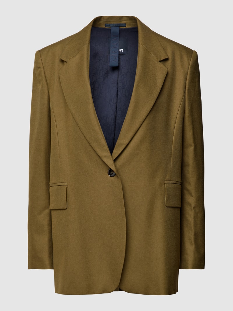 Blazer mit Reverskragen in dunkelgrün