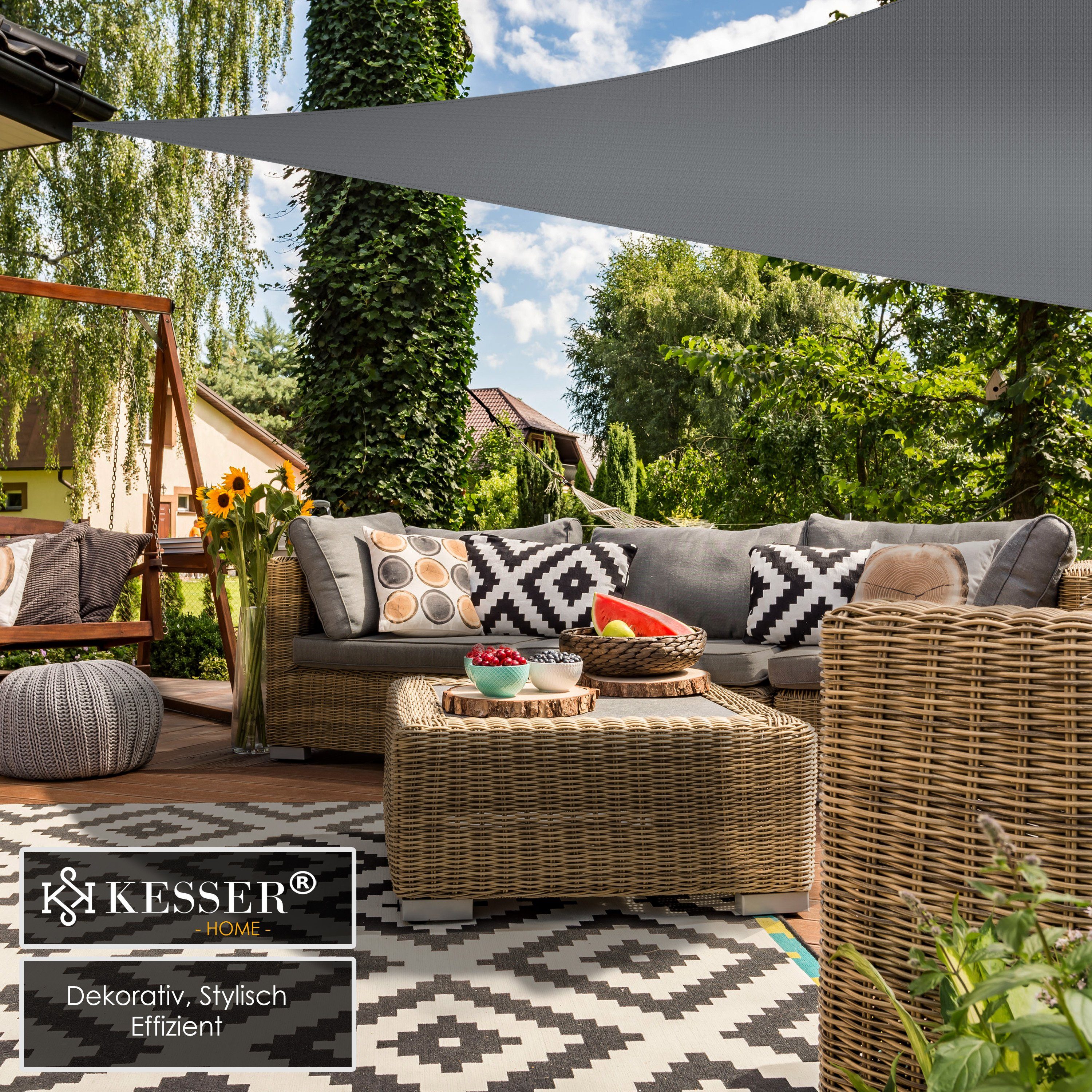 KESSER Sonnensegel, Sonnensegel Sonnenschutz Windschutz HDPE Gewebe