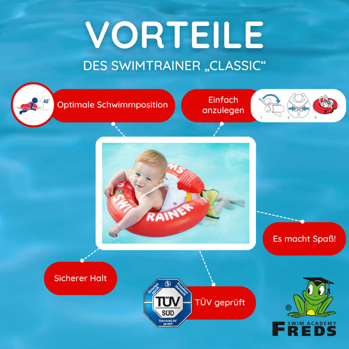 Schwimmtrainer Classic Rot, 1 St