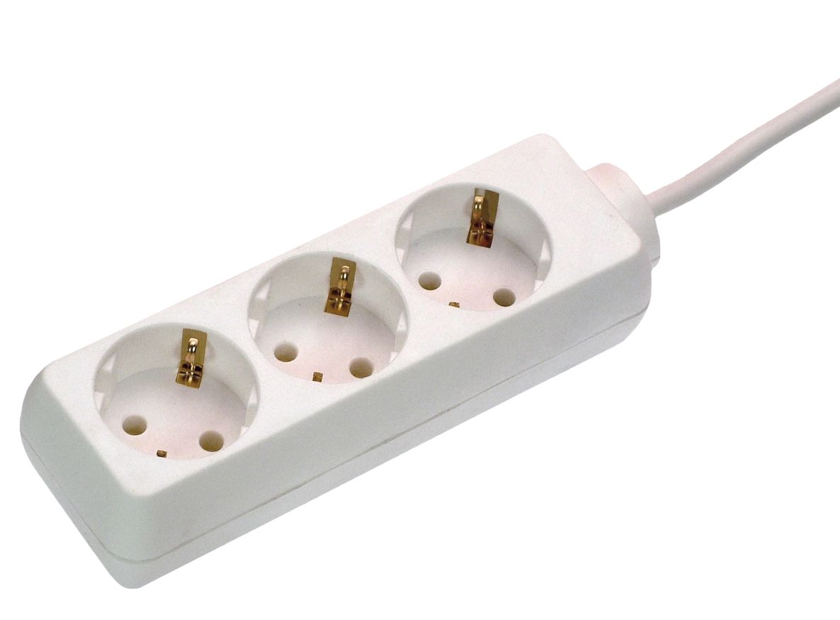 Schwabe 11331 Podaljšek 3x ozemljen bel kabel 3 m
