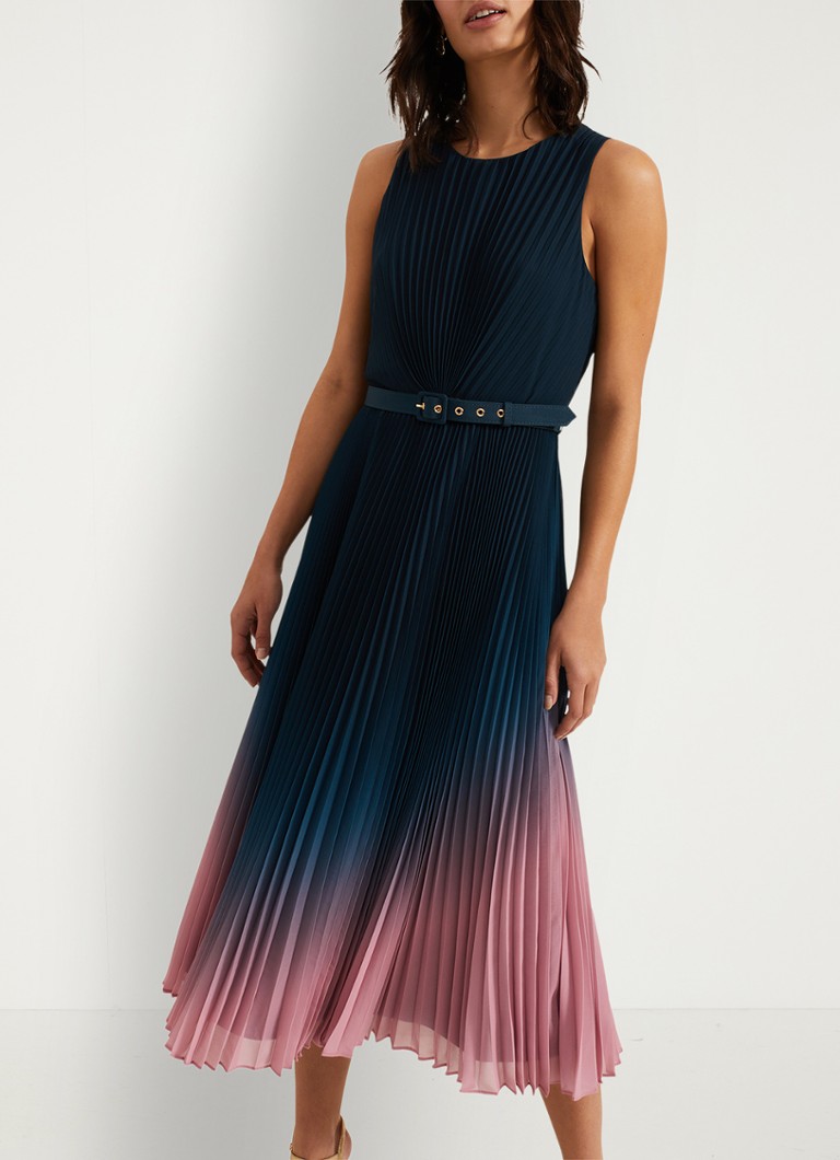 Phase Eight Simara Midikleid mit Gürtel und Falten
