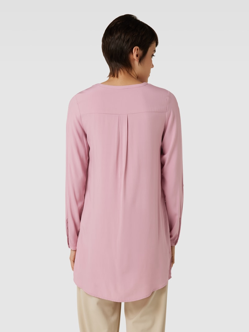 Bluse mit Tunikakragen in altrosa