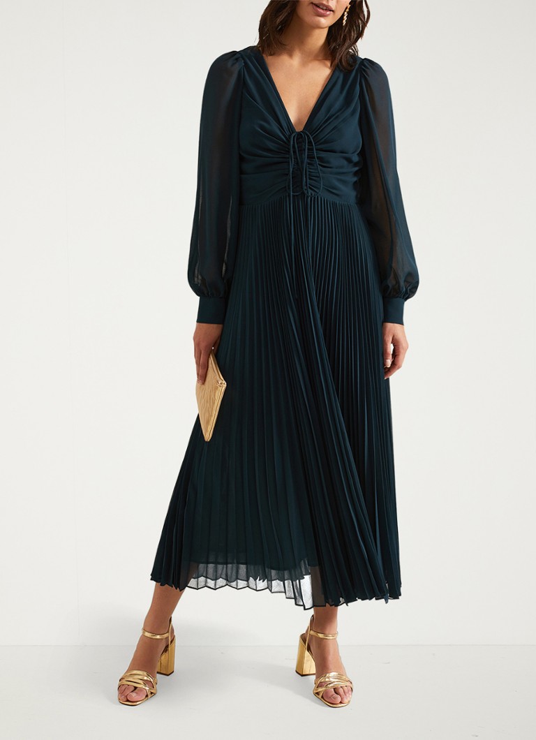 Rochie midi plisată Phase Eight Kindra cu șnur reglabil