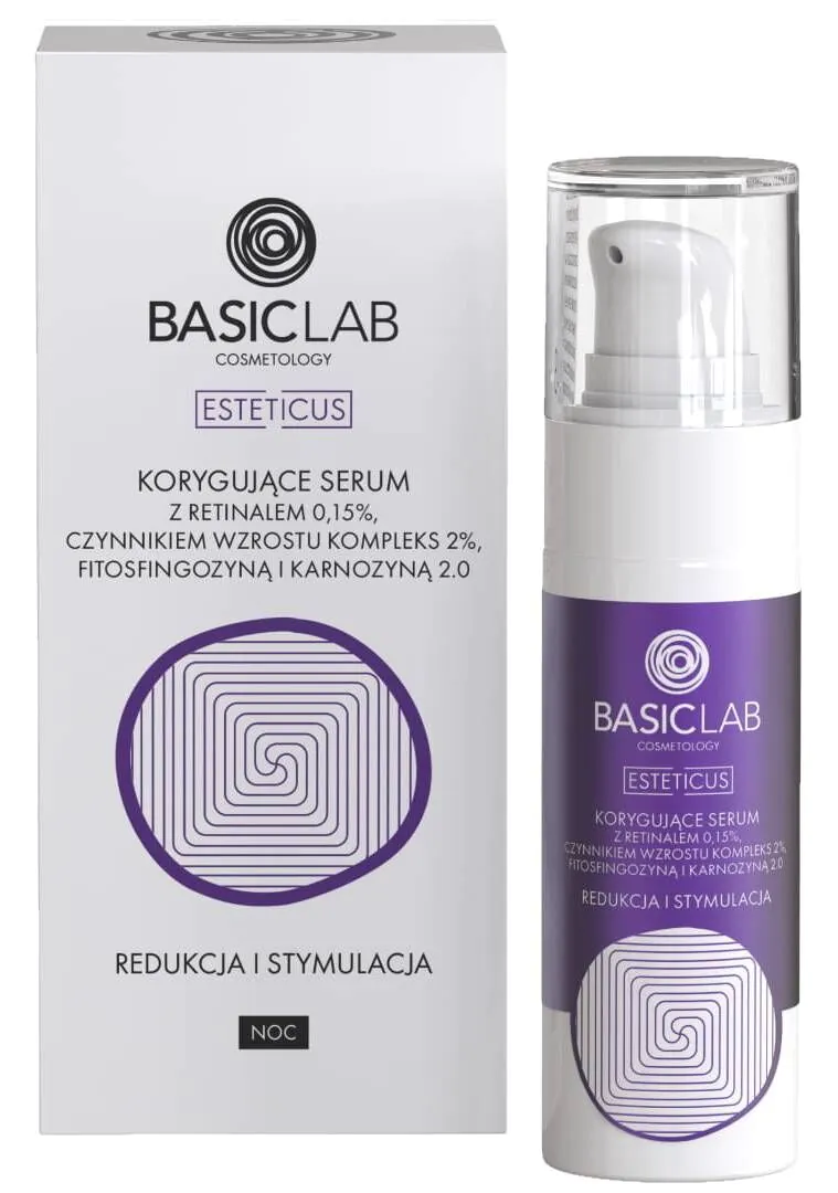 BasicLab Esteticus korrigerende serum med nethinde 0,15%, vækstfaktor 2% og fytosphingosin